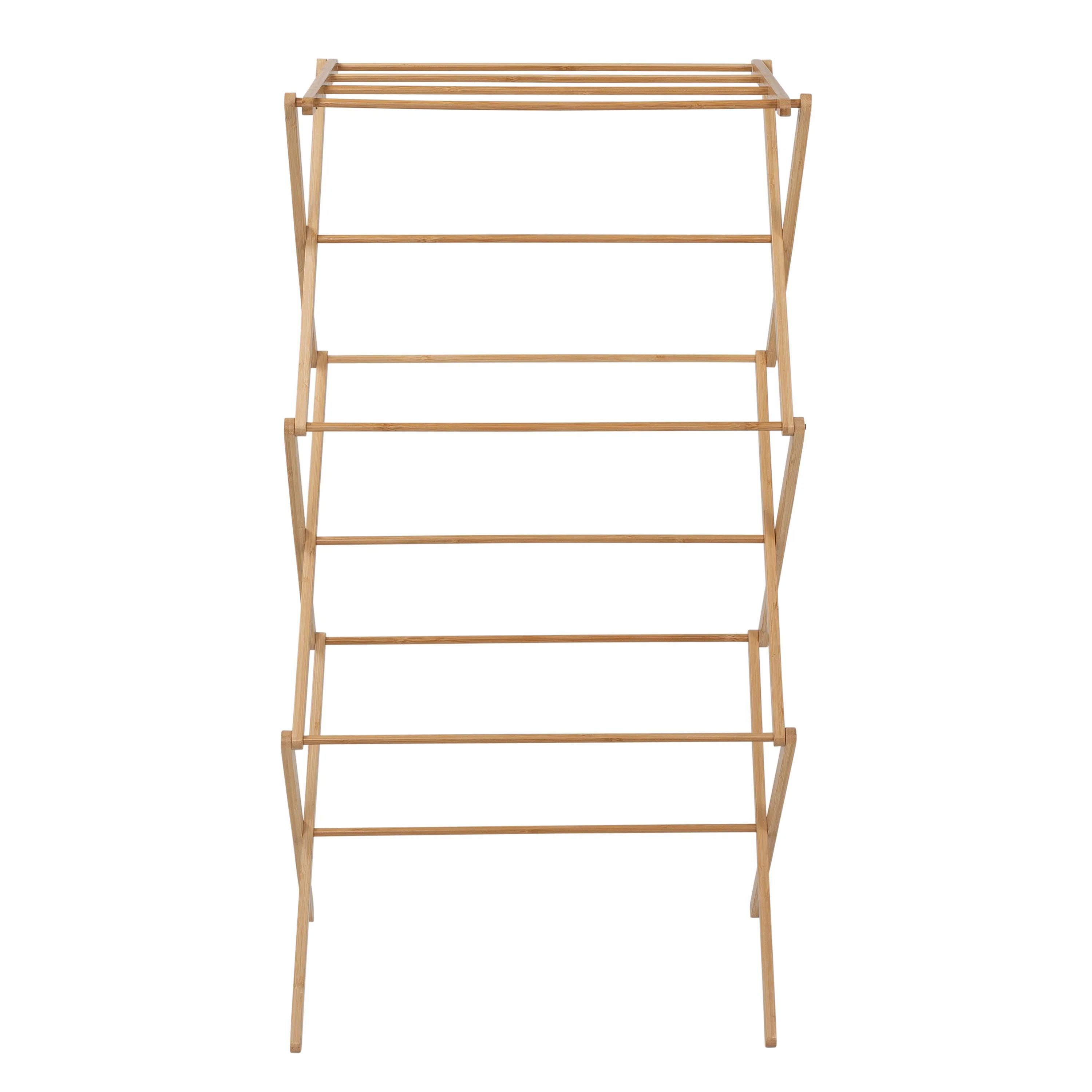 Natural Bamboo Compact and Collapsible Clothes Drying Rack