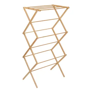 Natural Bamboo Compact and Collapsible Clothes Drying Rack