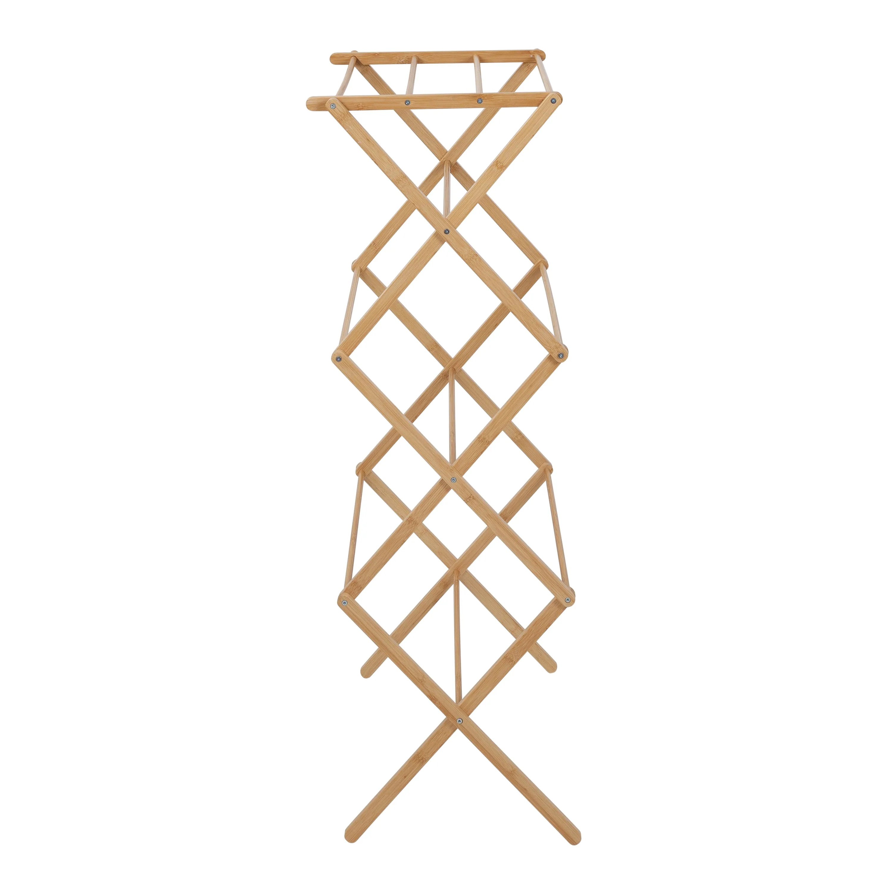 Natural Bamboo Compact and Collapsible Clothes Drying Rack