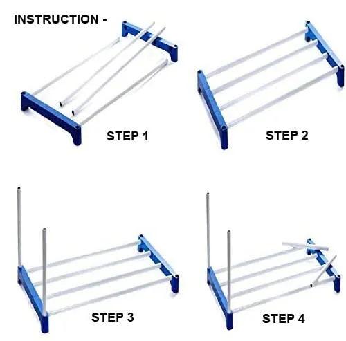 Nisarg - Multipurpose Rustproof Metal, Plastic Shoe Rack, Foldable Wide Storage Rack for Books. Toys, Shoes Easy to Move & Assemble (Rustproof) with Wheels (3 Shelves)