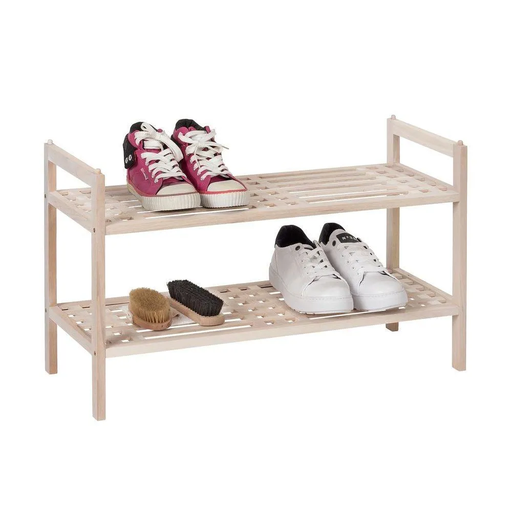 Norway 2 Tier Shoe Rack White Wash