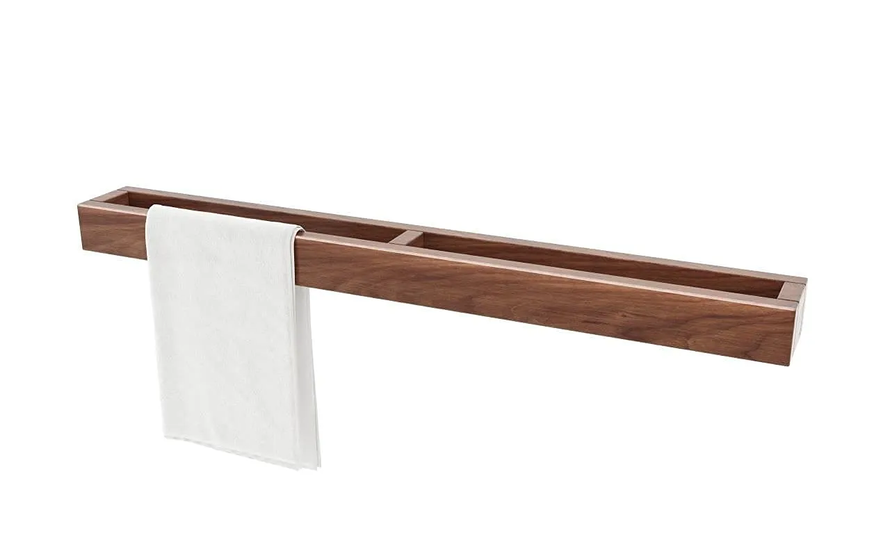 ODEJIA 32'' Wall-Mounted Sheesham Wood Towel Rack & Shelf Set - 1 Towel Holder & 1 Shelf