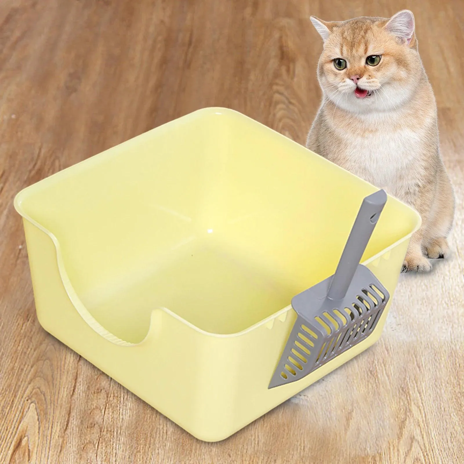 Open Top Anti-Splashing Pet Litter Tray Box