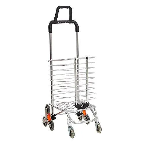 (Out of Stock) Aluminum Stair Climbing Shopping Cart with Rubber Swivel and Tri-Wheels