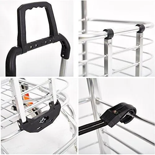 (Out of Stock) Aluminum Stair Climbing Shopping Cart with Rubber Swivel and Tri-Wheels