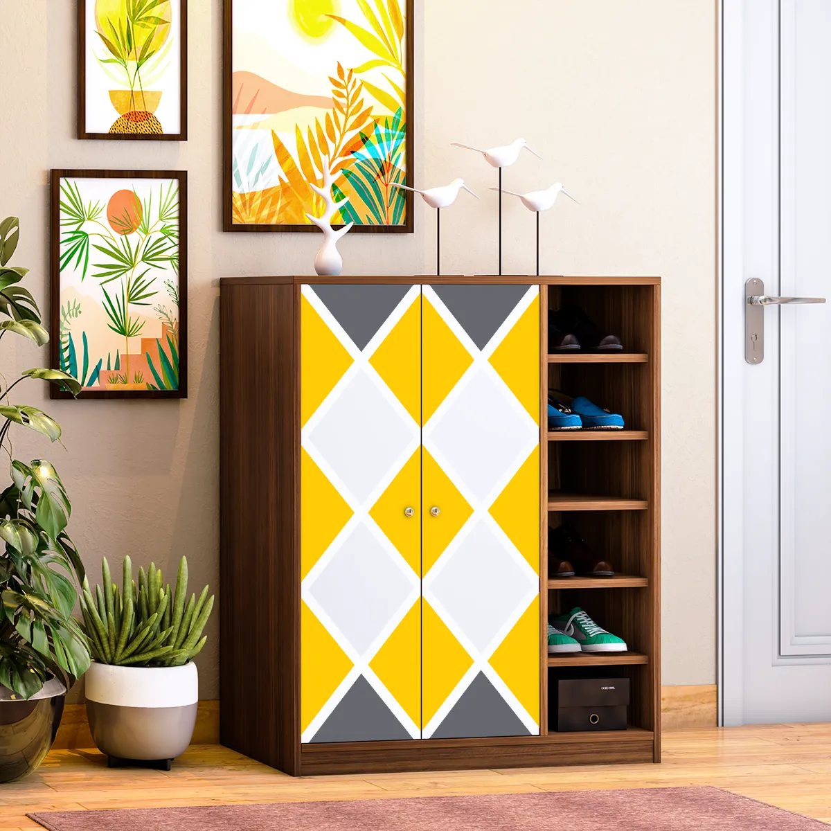 Pengu large Shoe rack - Yellow