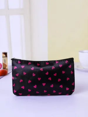 Pink Heart Makeup Bag Cosmetic Organizer Toiletries Bag Makeup Organizer Zip