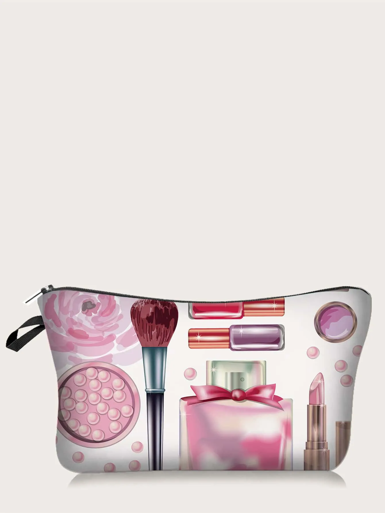 Pink Lip Gloss Brush Makeup Bag Cosmetic Organizer Toiletries Bag Makeup