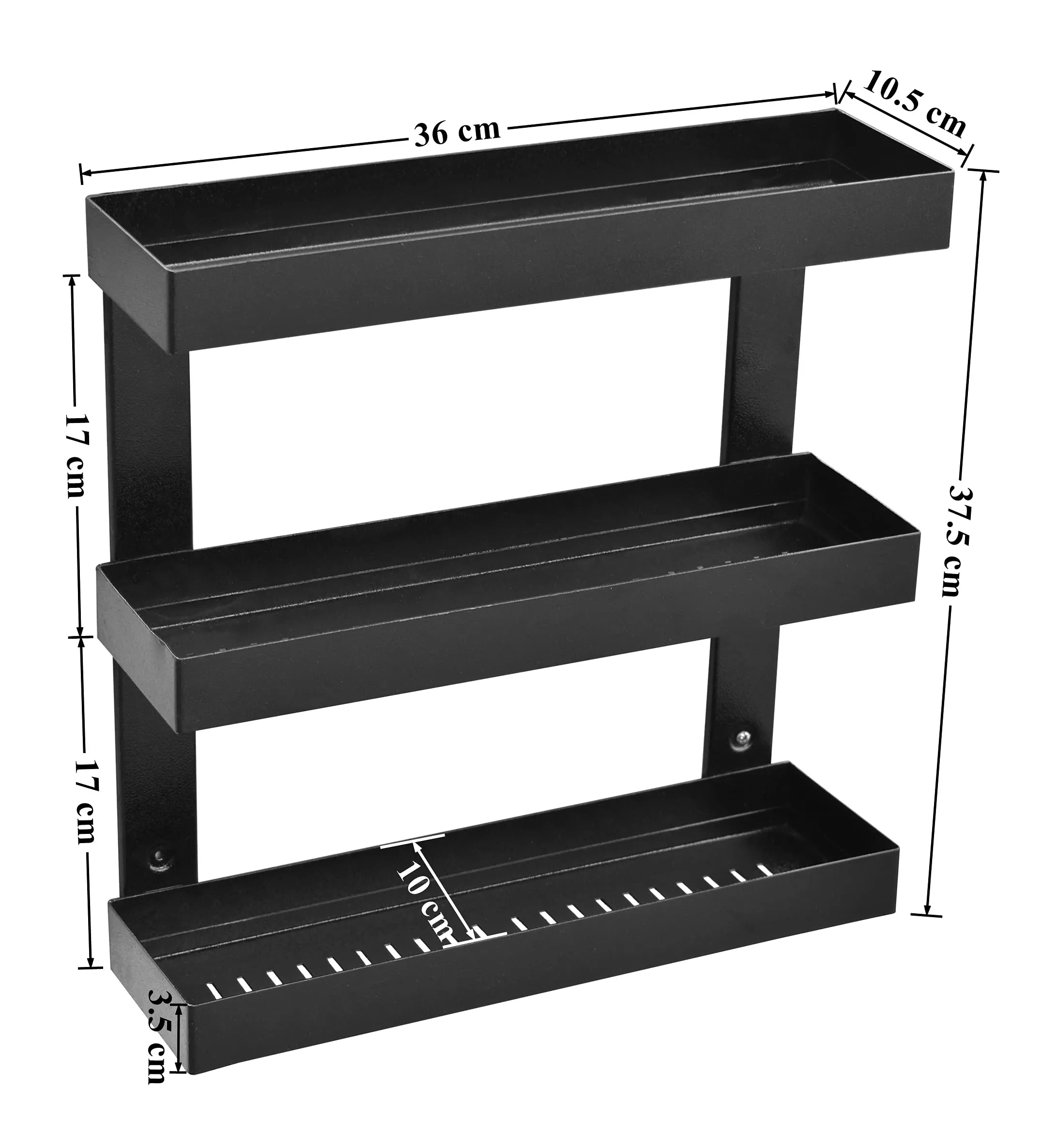 Plantex Bathroom Organizer - GI Metal 3 tier Multipurpose Bathroom Shelf for Wall/Bathroom Accessories