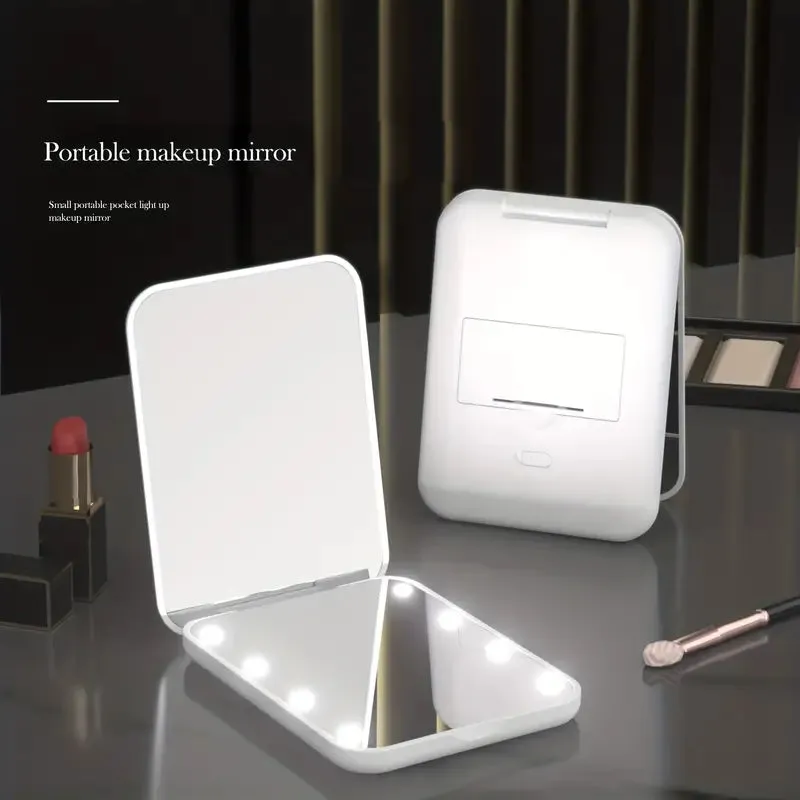 Pocket Mirror, 1X/3X Magnification LED Compact Travel Makeup Mirror