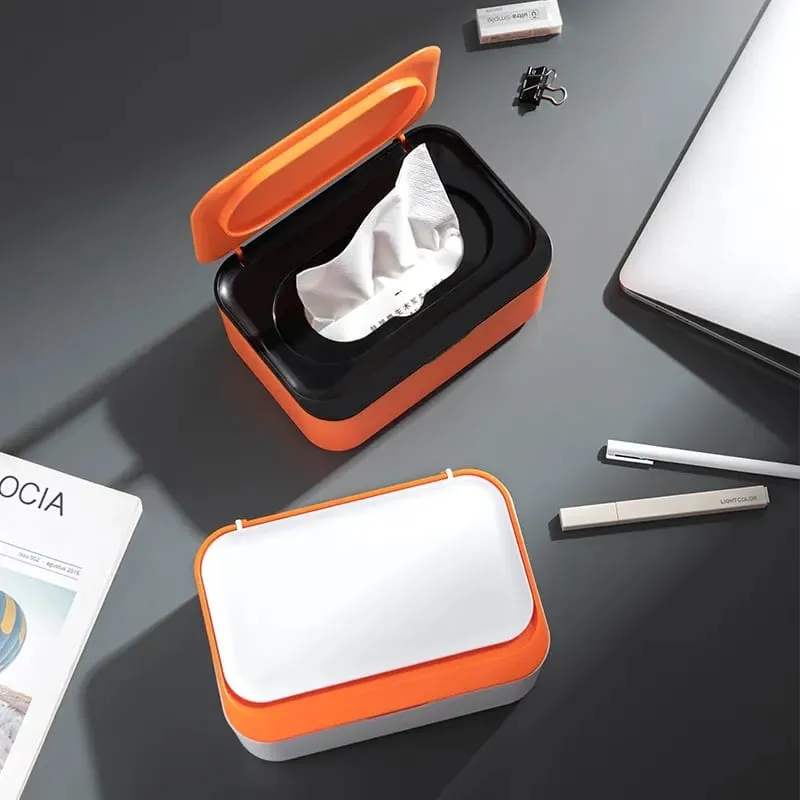 PORTABLE TISSUE STORAGE BOX WITH LID