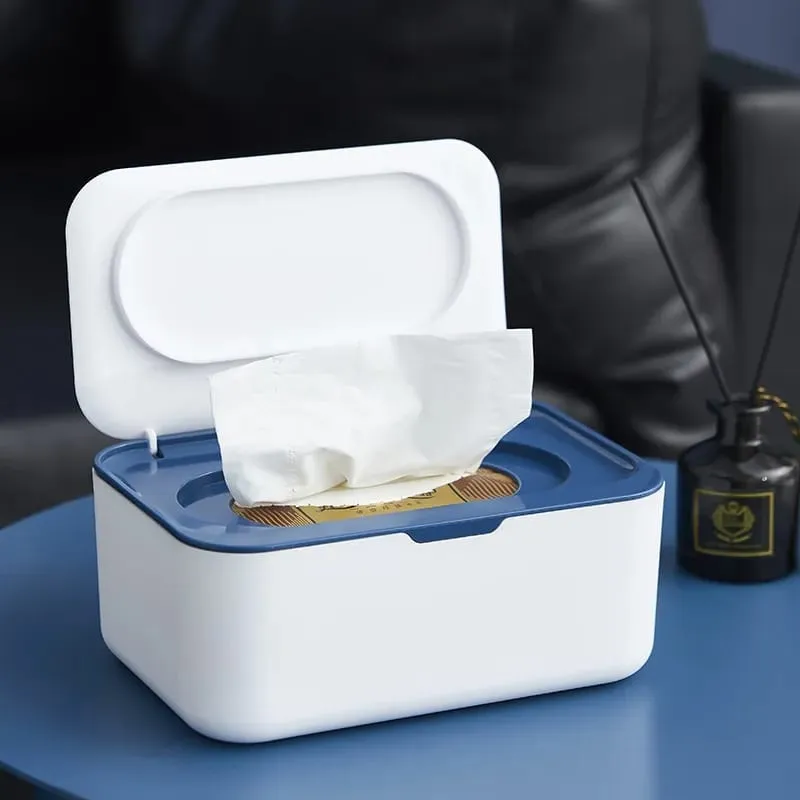 PORTABLE TISSUE STORAGE BOX WITH LID