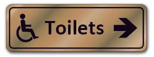 Prestige Silver - Toilets   Disabled Symbol & Arrow Right Sign