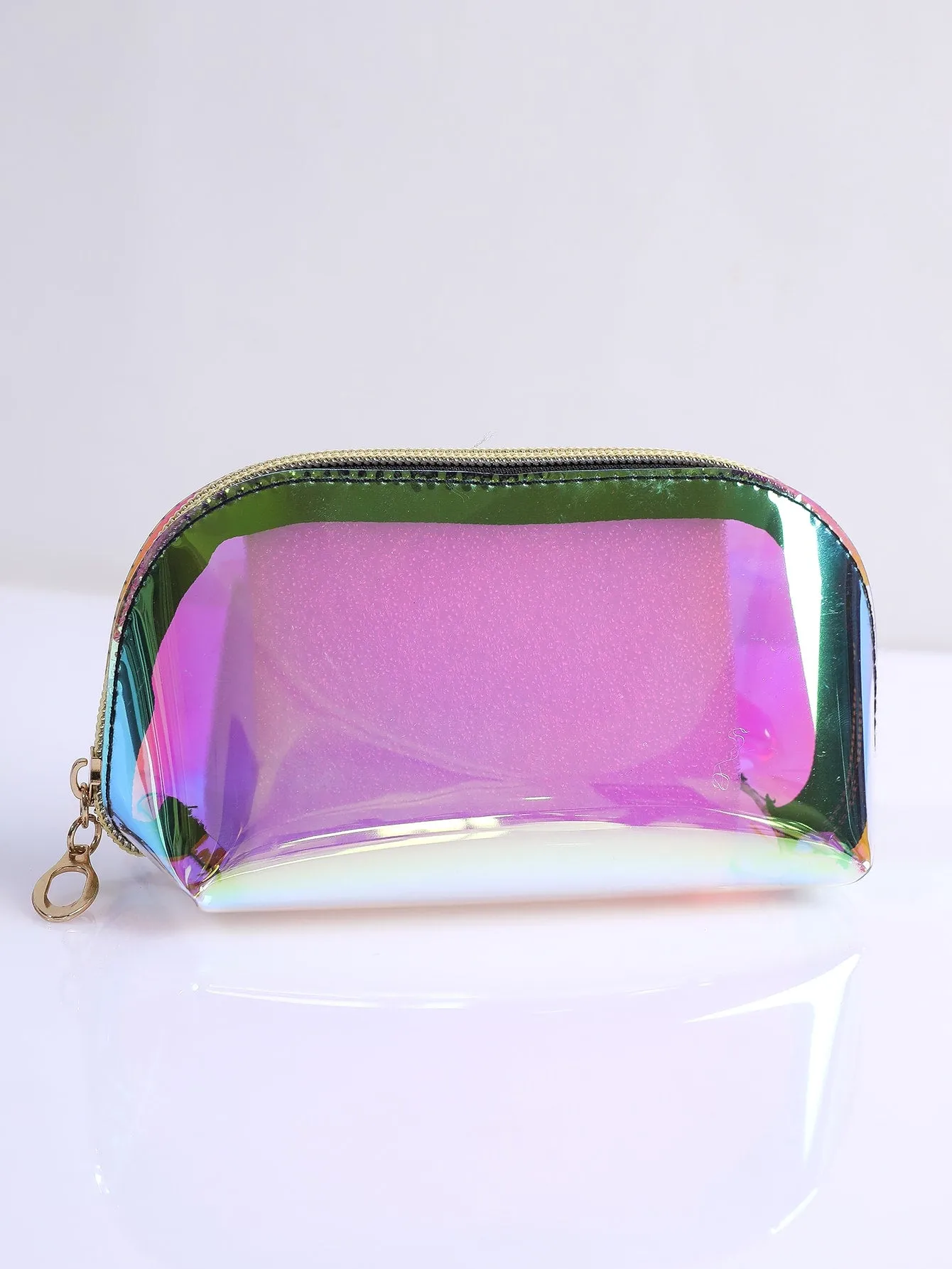 Purple Holographic Portable Makeup Bag Cosmetic Organizer Toiletries Bag Makeup