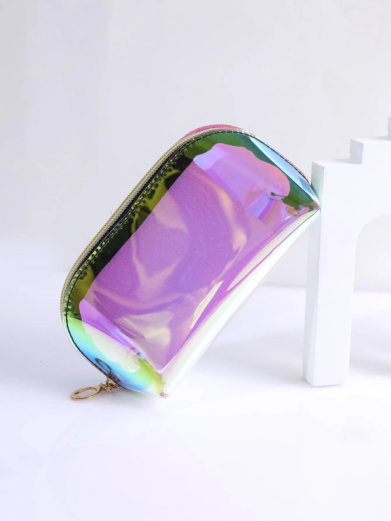 Purple Holographic Portable Makeup Bag Cosmetic Organizer Toiletries Bag Makeup