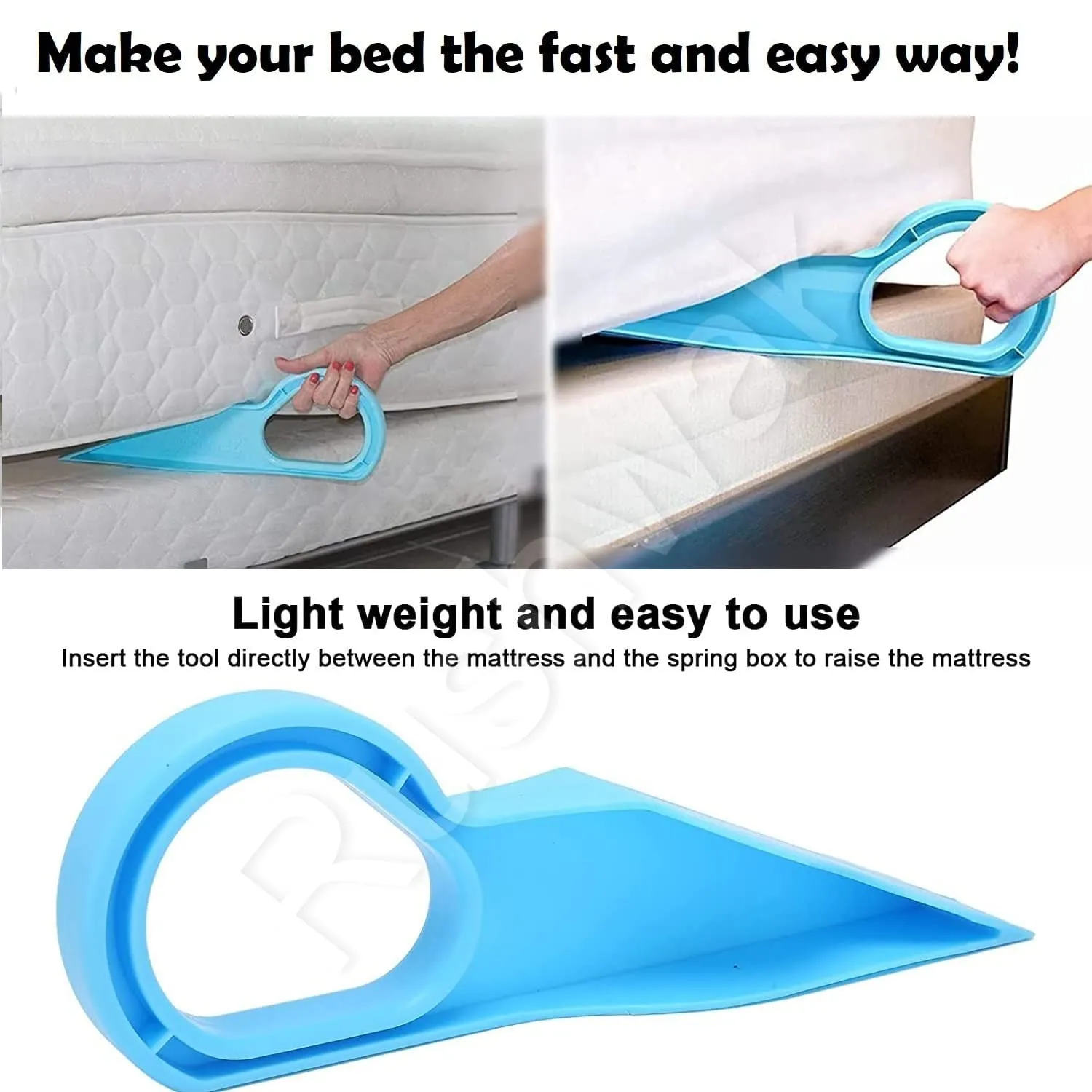 " EZUK™ Brand" Plastic (Pack of 2) Mattress Lifter Tool 2 In 1 Bedsheet Tucker Tool Bedsheet Mattress Lifter Stand Bed Lifter Helps Lift And Hold Mattress Wedge (Multi-color)