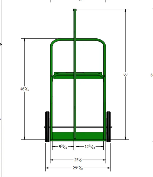 Saf-T-Cart 401-14FW PT Dual Cylinder Cart with Firewall Divider  - Reconditioned