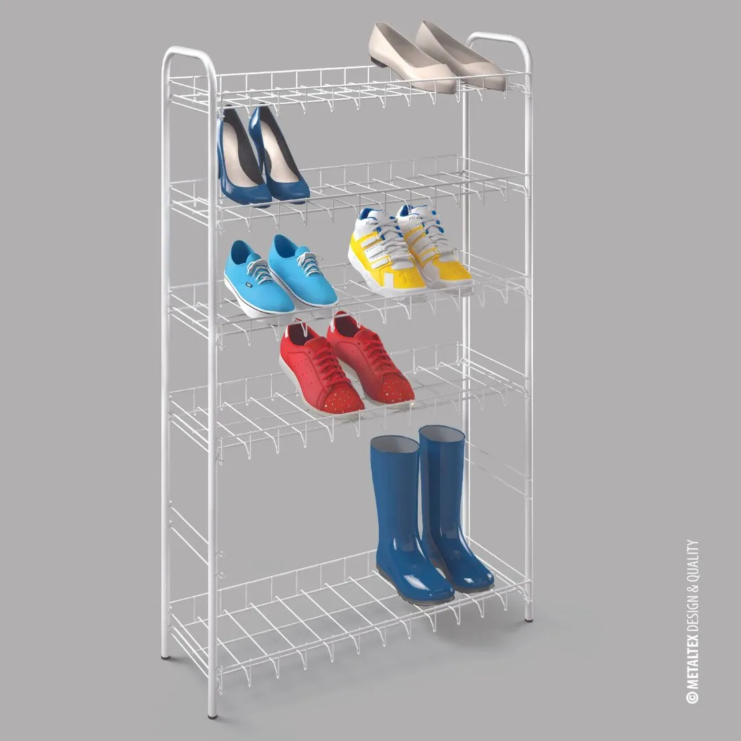 Shoe Rack 6 Tier White