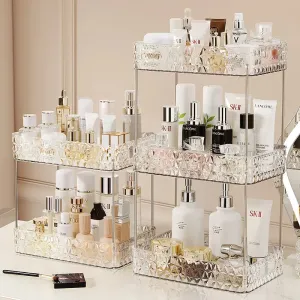 SINOTAO  -  Acrylic Storage Organizer Shelf Of Bathroom Home Kitchen Makeup Skincare Shampoo Lipstick Tabletop Holder Cosmetic Desk Rack