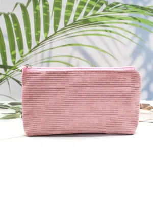 Solid Pink Makeup Bag Cosmetic Organizer Toiletries Bag Makeup Organizer Zip