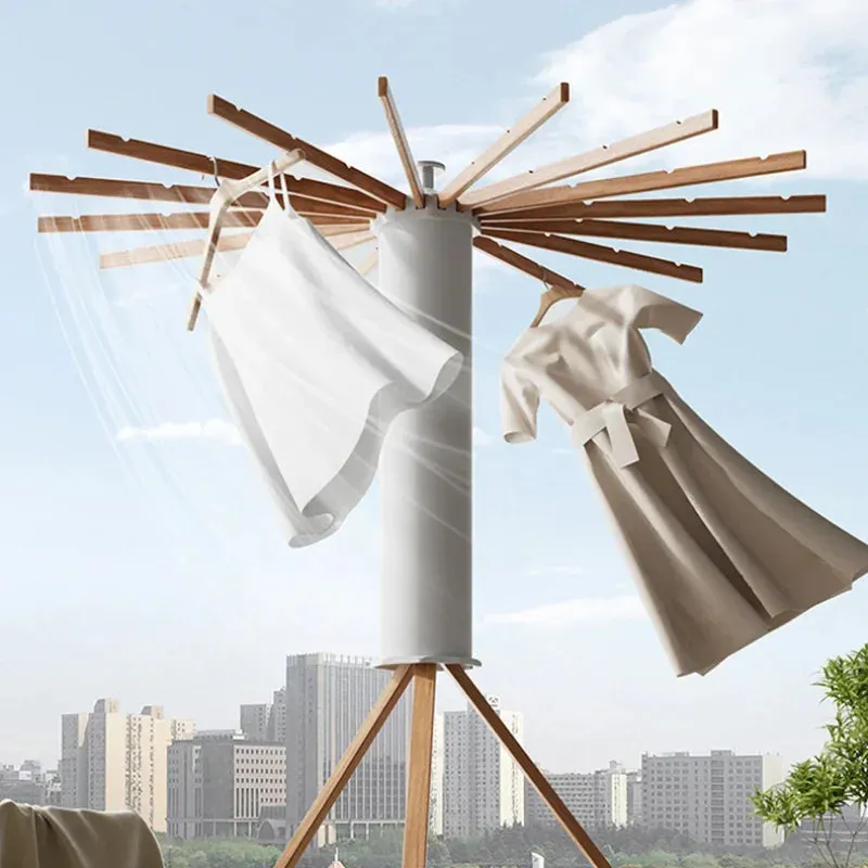 Space Saving Foldable Rotary Clothes Drying Rack