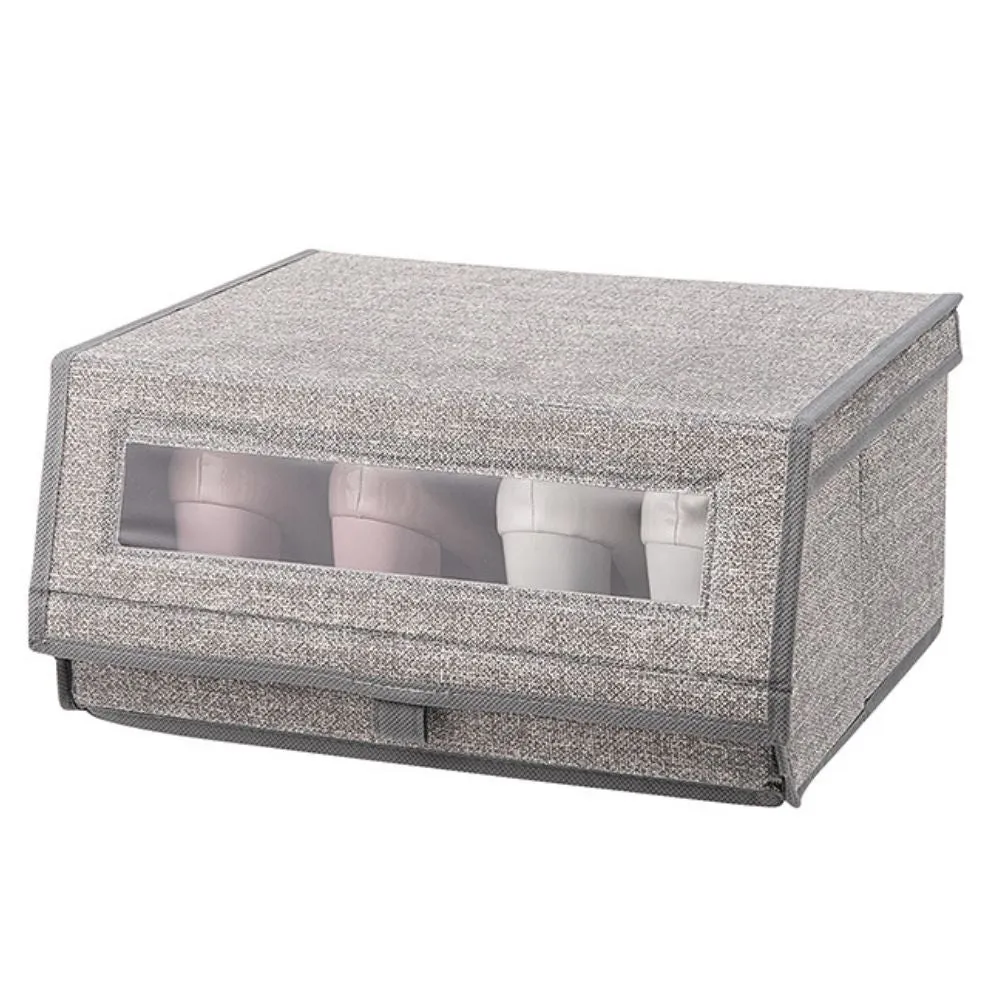 Stackable Storage Box with Window Zipper & Lid (37*32*17 cm)