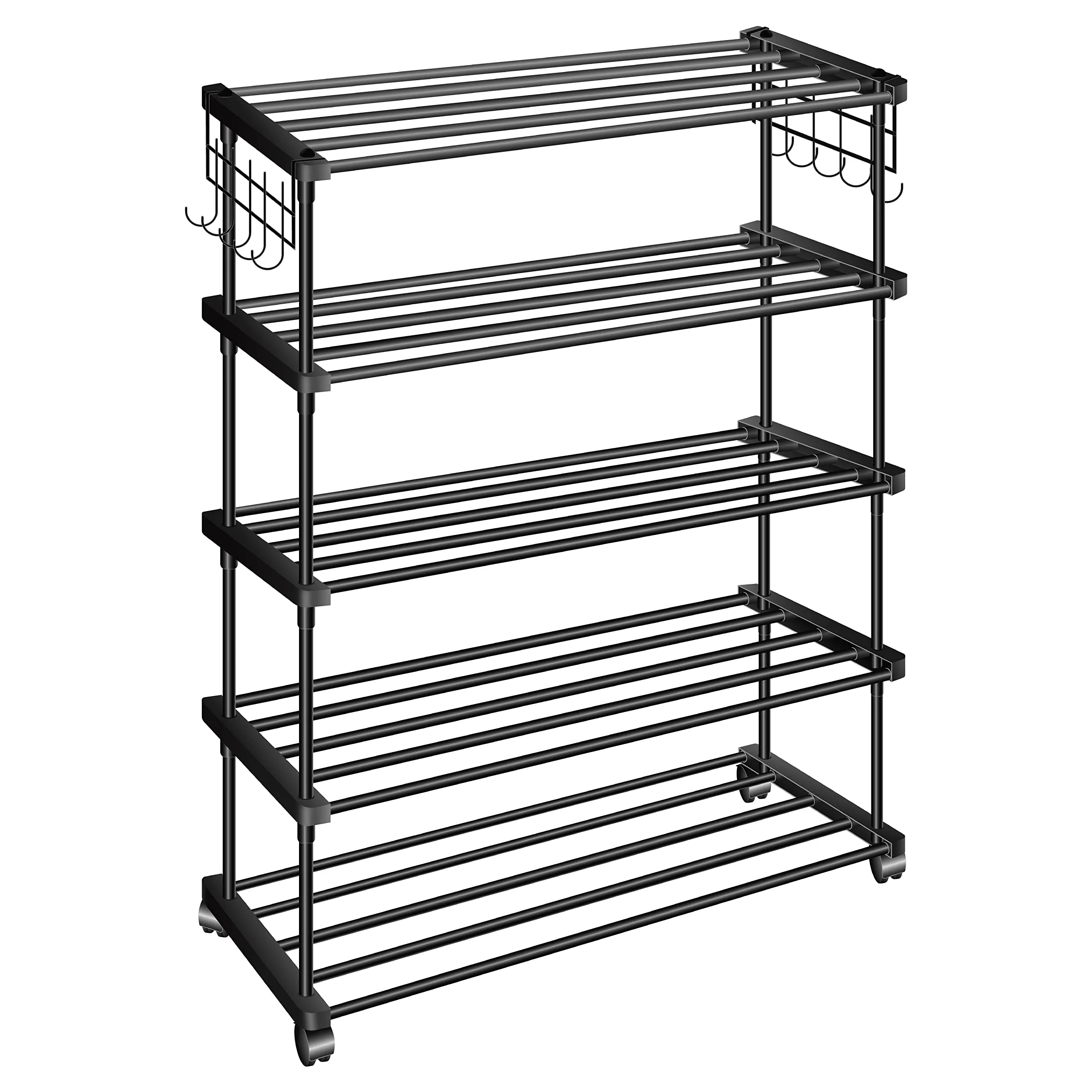 TNT THE NEXT TREND Sturdy Premium Multipurpose Steel Shoe/chappal/Book/Clothes Rack/Stand/For Home (5 Shelves, Metal)