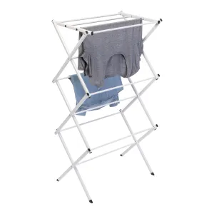 White 3-Tier Compact Folding Accordion Drying Rack