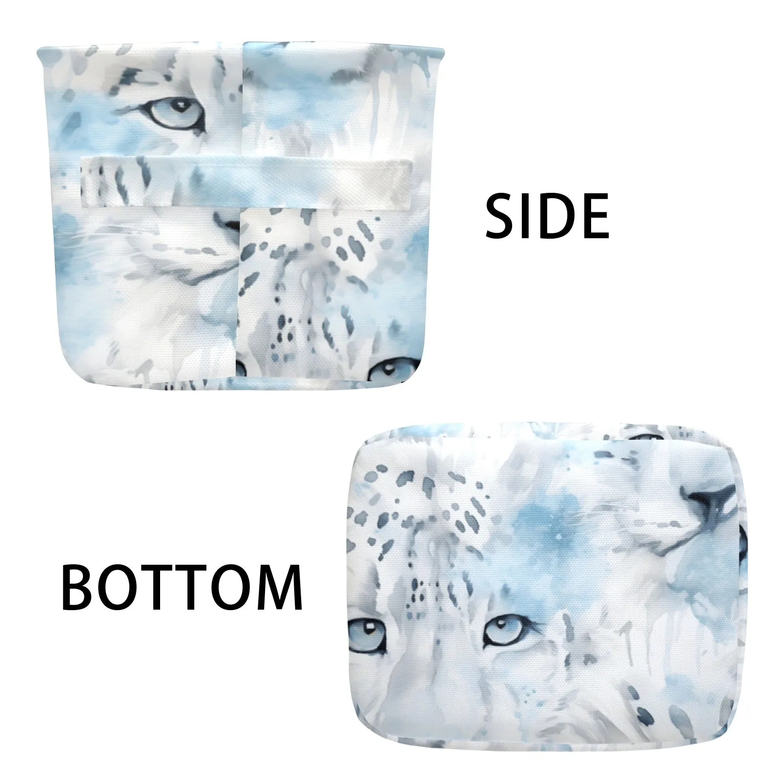 White Leopard Fabric Storage Basket