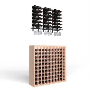 Wine Room Essentials Bundle - 100 Bottle Deluxe x W Series Racks in Matte Black Metal