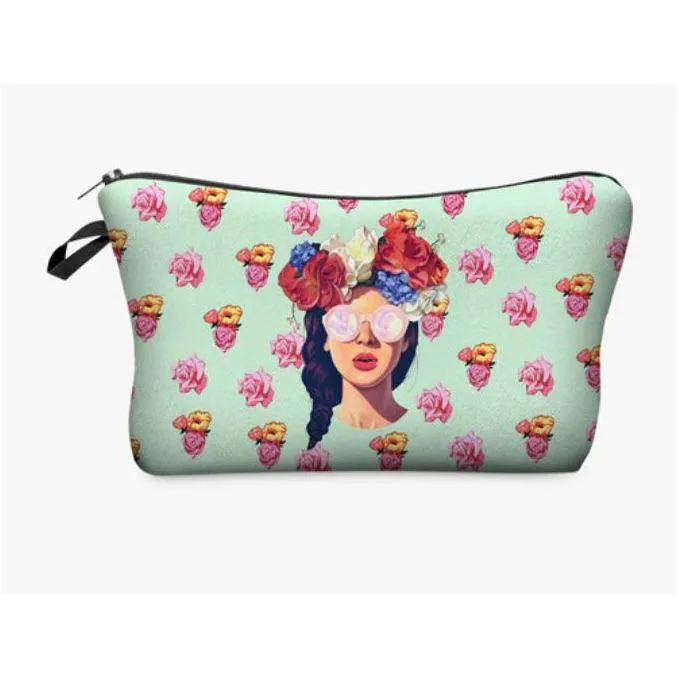 Women Multicolour Pattern Makeup Cosmetic Bag Organiser