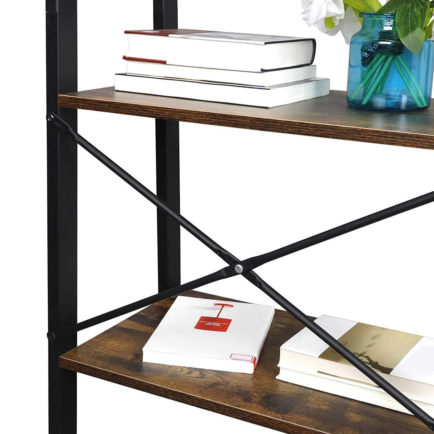 ZENY™ 4-Tier Bookshelf, Ladder Bookcase, Multifunctional Ladder-Shaped Plant Stand Rack